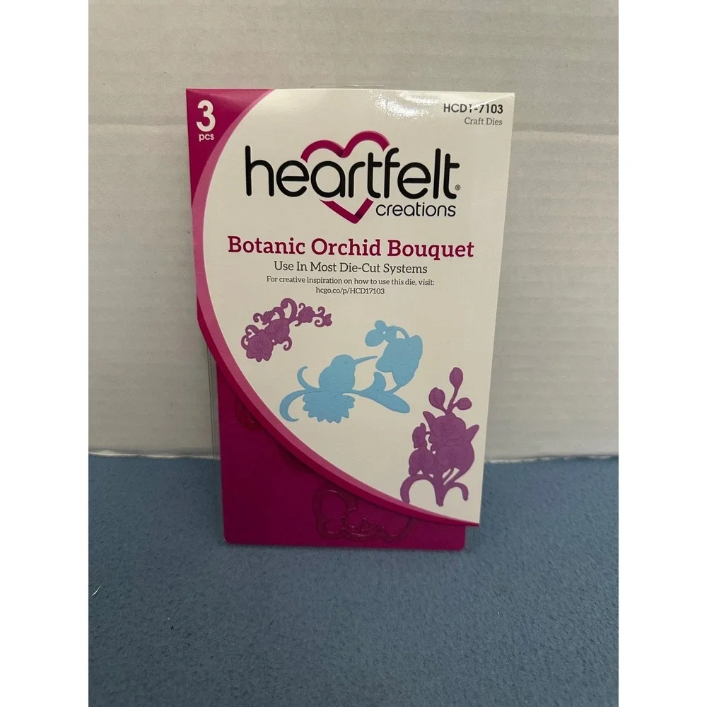 Heartfelt Creations Botanic Orchid Stamp & Die Set Lot HCPC-3743 3744 HCSD1-2006